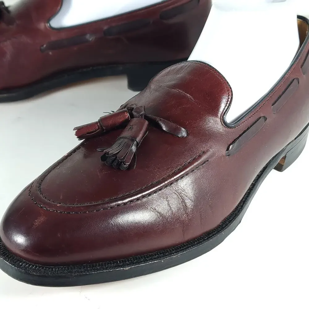 Johnston Murphy Men's Aristocraft US9B/D Burgundy Leather Tassel Loafers